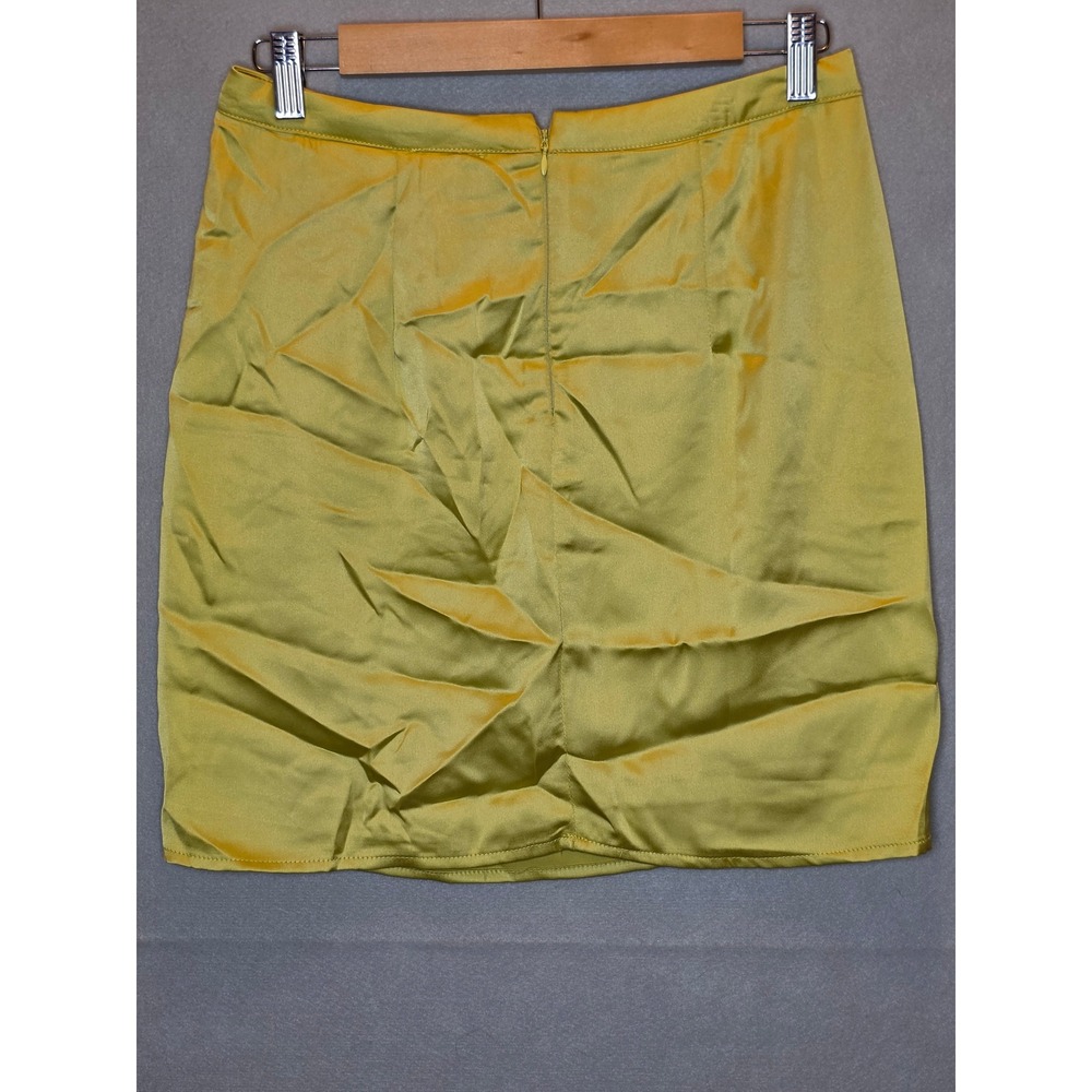 Sincerely Jules Chartreuse Yellow Satin Mini Skirt Size Medium RN160656 - Picture 9 of 9